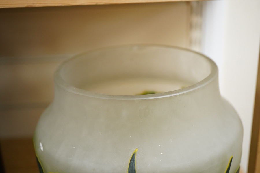 A Continental cameo glass vase in the manner of Gallé, 27cm